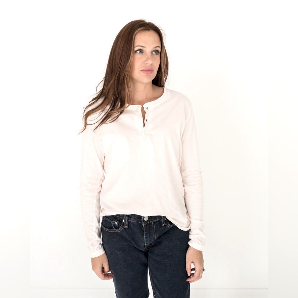 CP Shades Selma Henley Pullover in Creamy White S NWOT